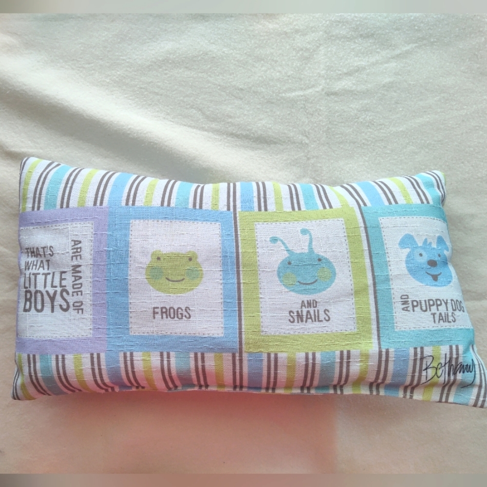 Nursery Pillow Decorative "That's What Little Boys Are Made of"